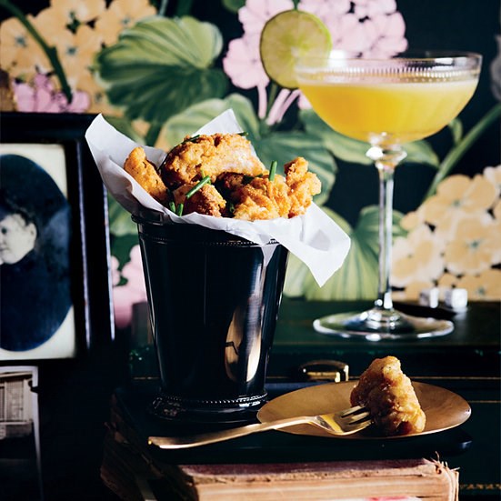 Crispy oysters with fresh horseradish cocktail sauce