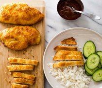 Crispy pan-fried chicken cutlets