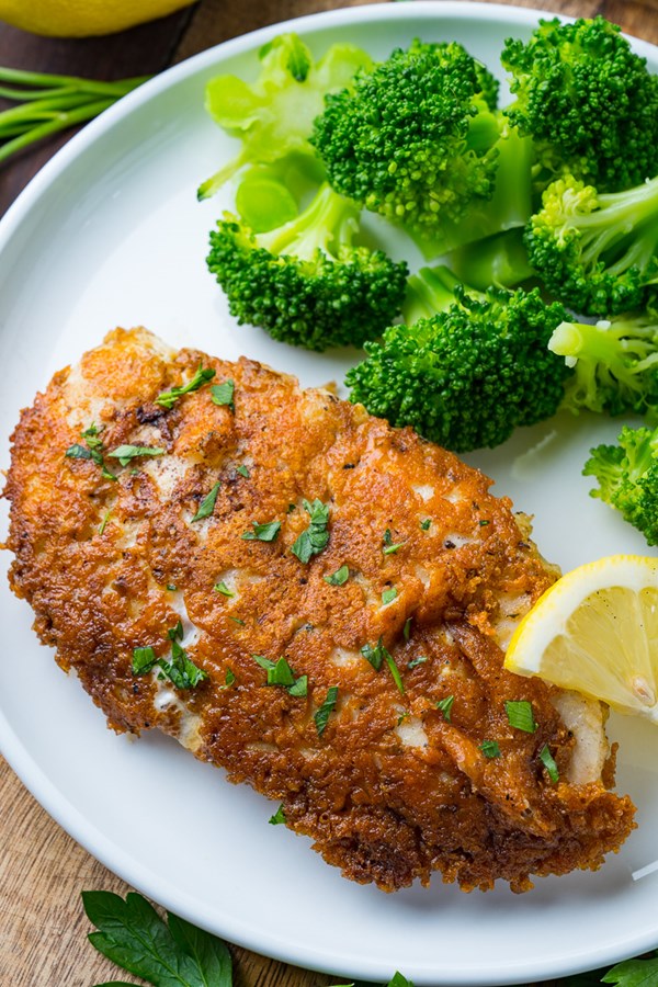 Crispy Parmesan crusted chicken