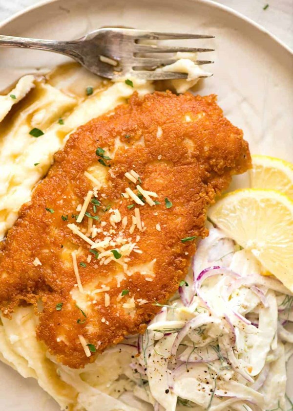 Crispy Parmesan crusted chicken breast