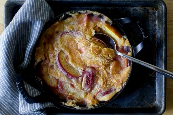 Crispy peach cobbler