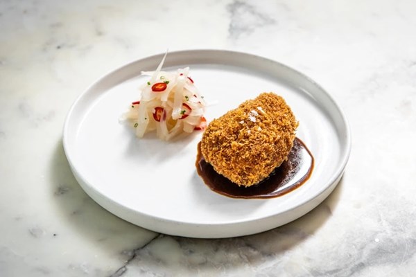 Crispy pig cheek, pickled fennel, chilli
