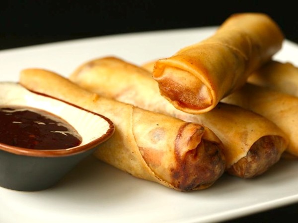 Crispy pork and cabbage egg rolls