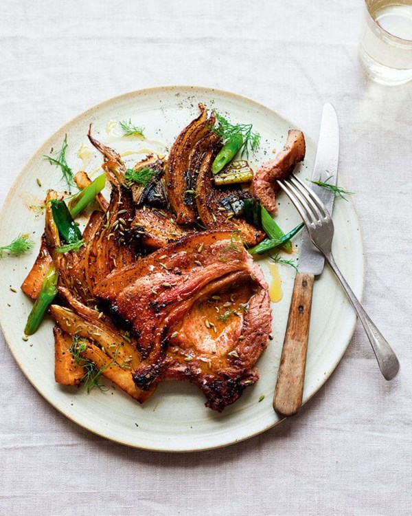 Crispy pork and fennel chops