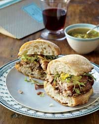 Crispy pork belly sandwiches with Meyer lemon relish
