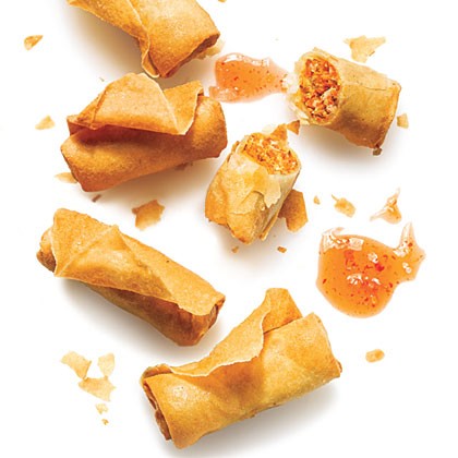 Crispy pork spring rolls