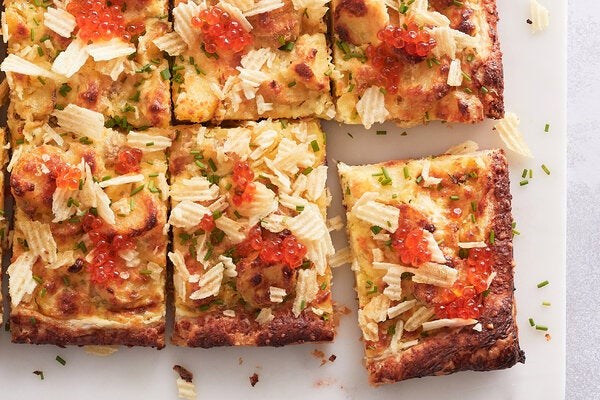 Crispy potato and sour cream tart