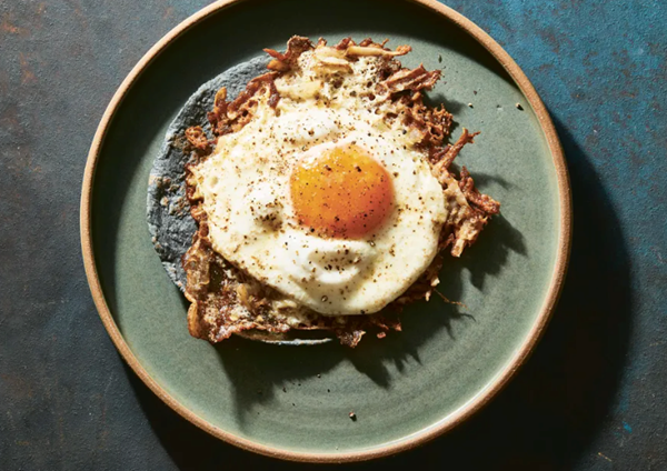 Crispy potato, egg & cheese toasts