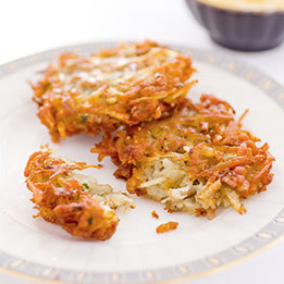 Crispy potato latkes