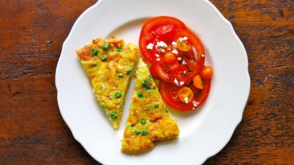 Crispy rice omelet