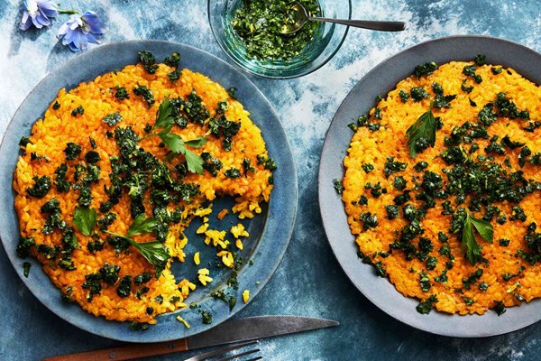 Crispy rice pancake (Risotto giallo al salto)