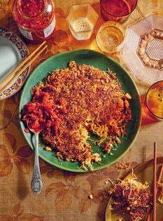 Crispy rice vermicelli pancake (Chao ta bee hoon)