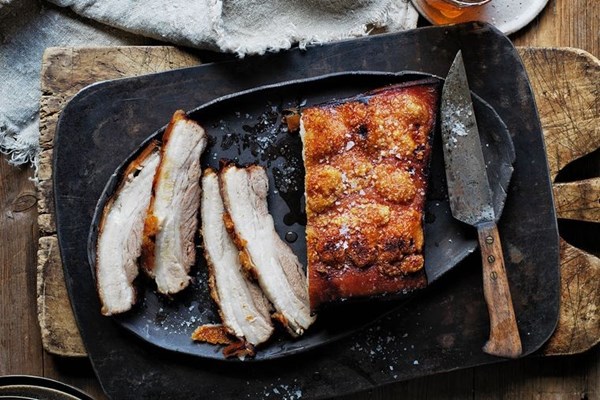Crispy roasted pork belly