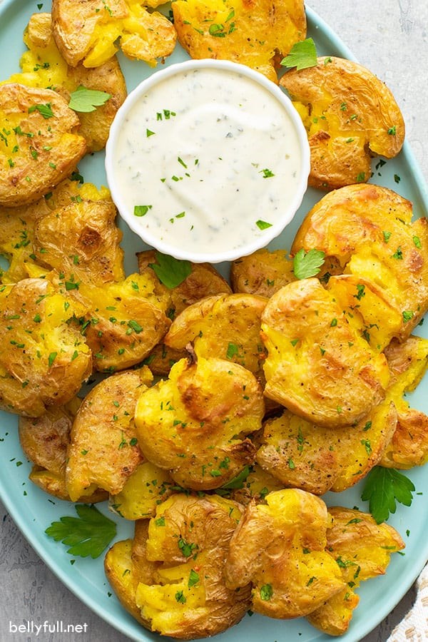 Crispy roasted smashed potatoes