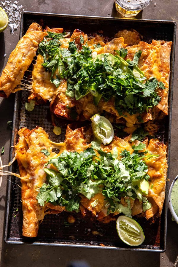 Crispy rolled chipotle beef tacos