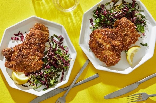 Crispy sesame schnitzel