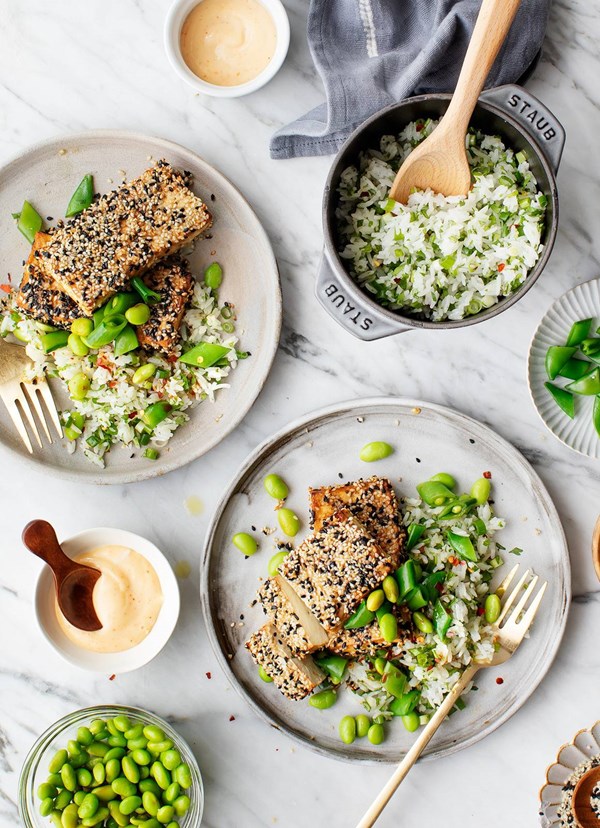 Crispy sesame tofu