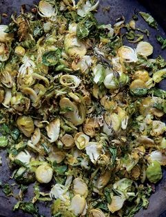 Crispy shaved Brussels sprouts