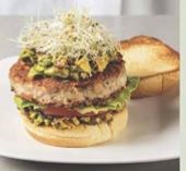Crispy skillet turkey burgers with charred avocado relish