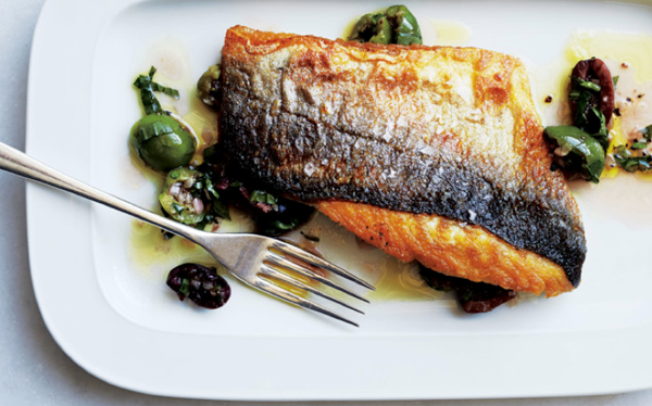 Crispy-skinned fish