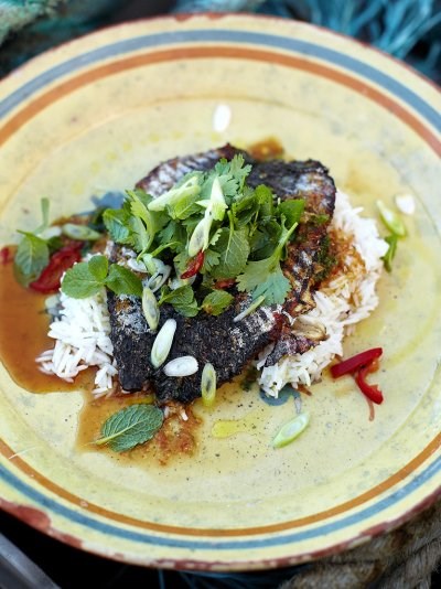 Crispy-skinned mackerel & Asian dressing