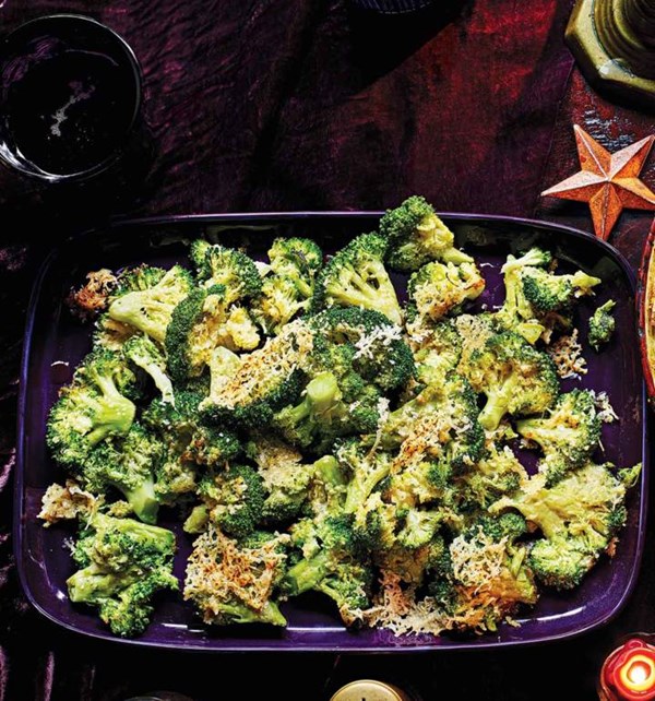 Crispy smashed broccoli with Parmesan