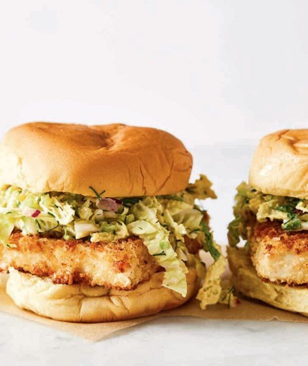 Crispy smoky tofu sandwiches