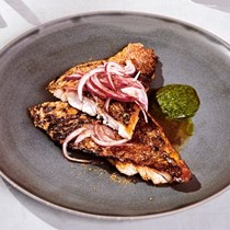 Crispy snapper with chaat masala