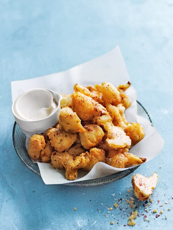 Crispy tahini cauliflower fritters