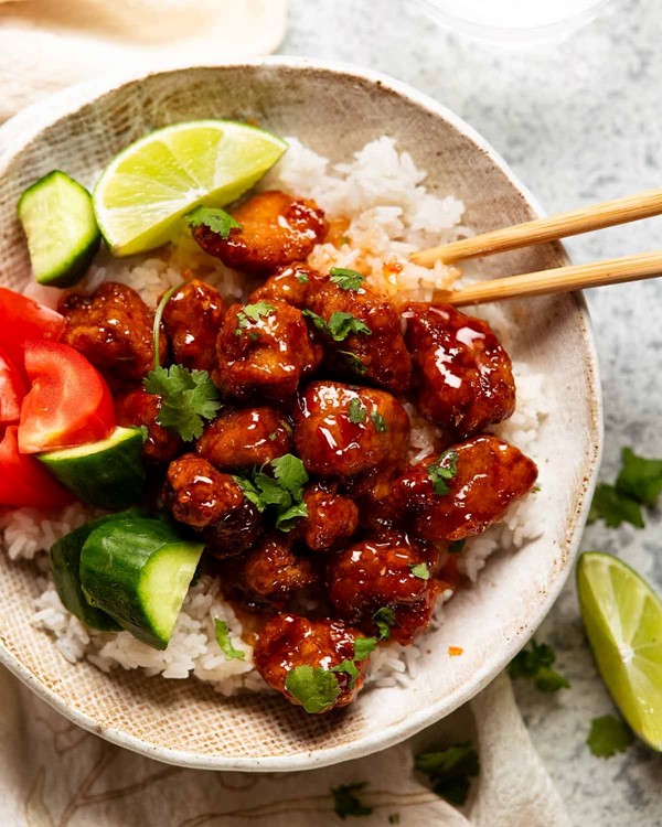 Crispy Thai pork bites with sweet chilli sauce