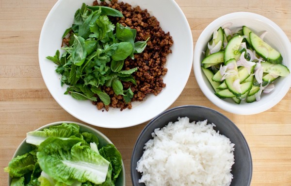 Crispy Thai pork with cucumber salad