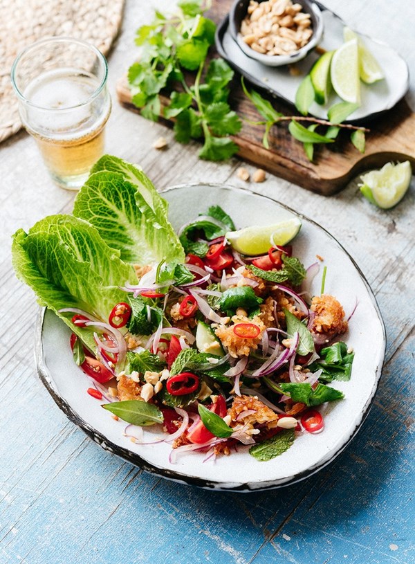 Crispy Thai rice cake salad