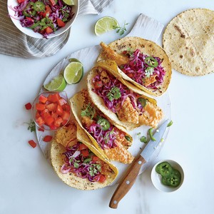 Crispy tilapia tacos