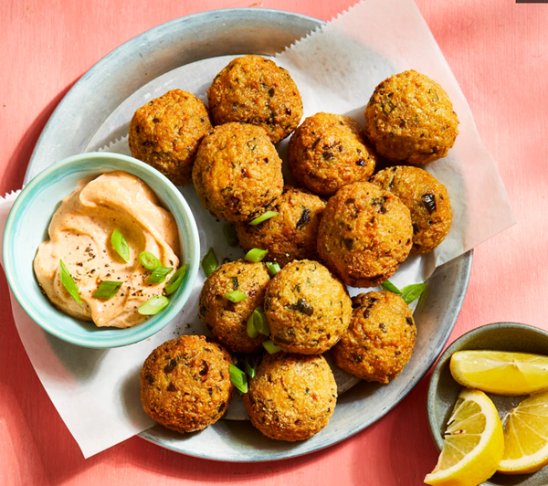 Crispy tofu & cilantro balls
