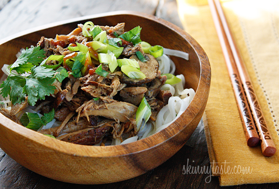 Crock pot Asian pork with mushrooms