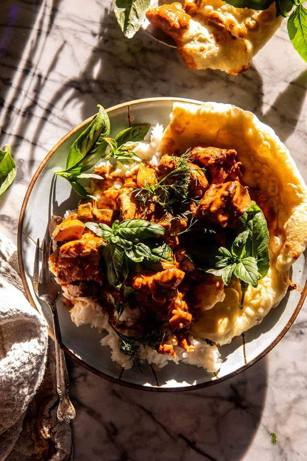 Crockpot basil butter chicken