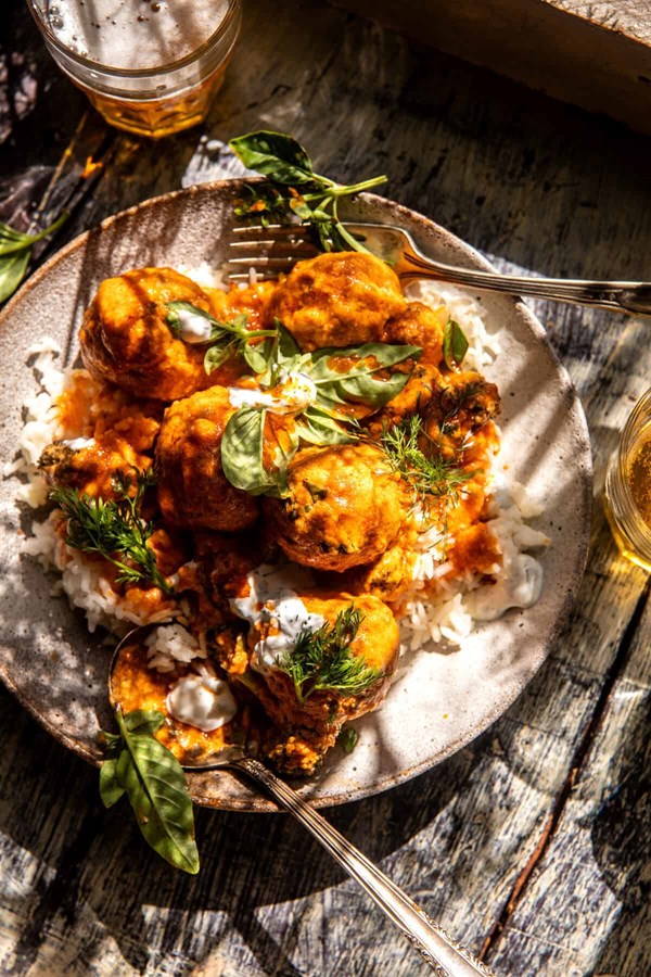Crockpot Buffalo chicken meatballs