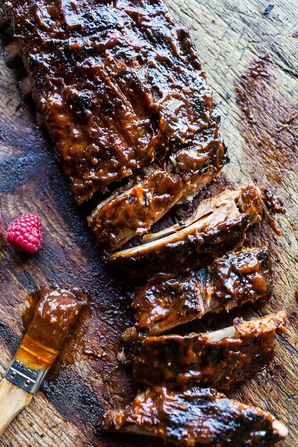Crockpot grilled fiery habanero apricot BBQ ribs