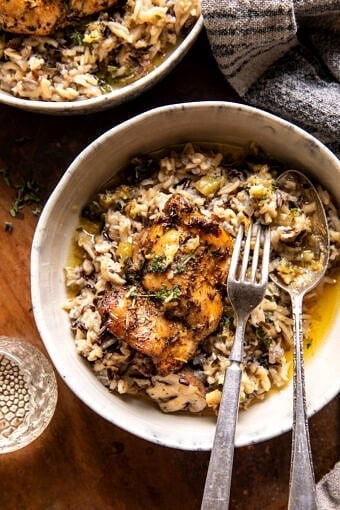 Crockpot herb butter chicken and wild rice