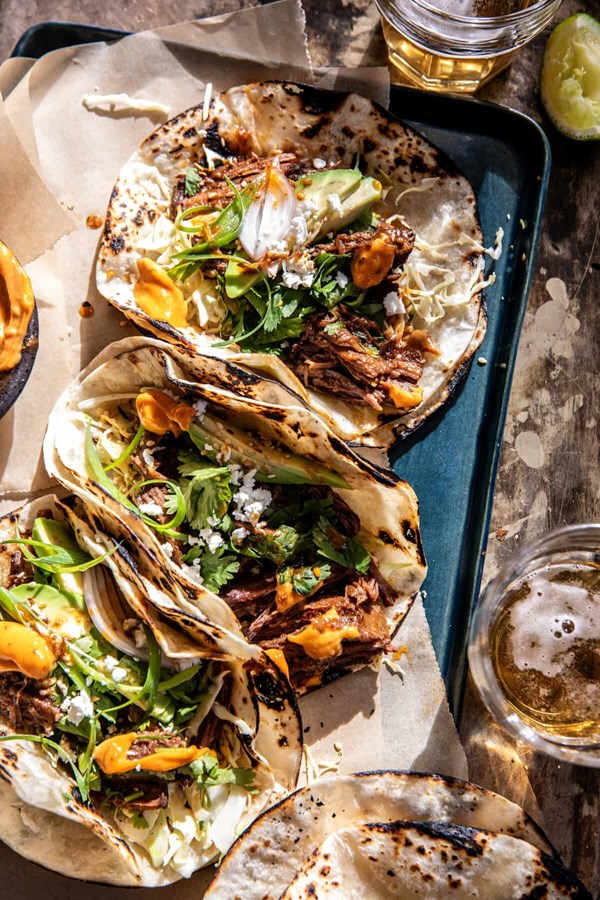 Crockpot Korean gochujang pot roast tacos