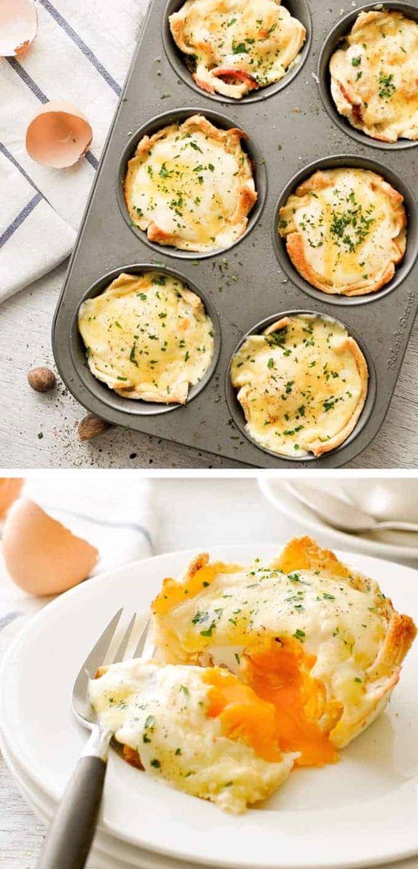 Croque madame toastie cups (muffin tin breakfast)