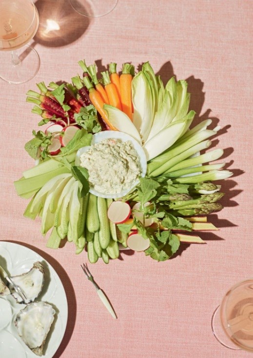 Crudités, crab mayonnaise