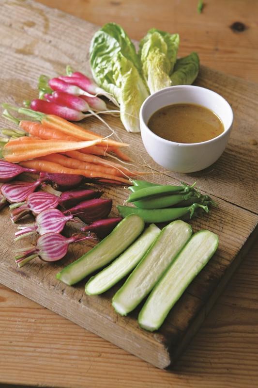 Crudités with garlic and anchovy dressing