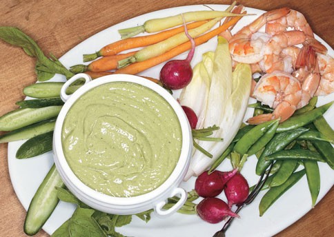 Crudités with green goddess dip