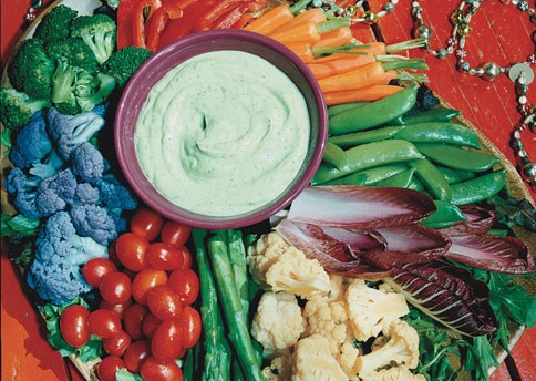 Crudités with green goddess dressing