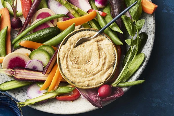 Crudités with miso-sesame dip [Leina Horii]