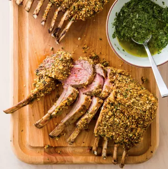 Crumb-crusted rack of lamb