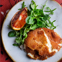 Crumbed mozzarella and rocket