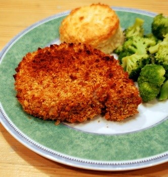 Crunchy baked pork chops