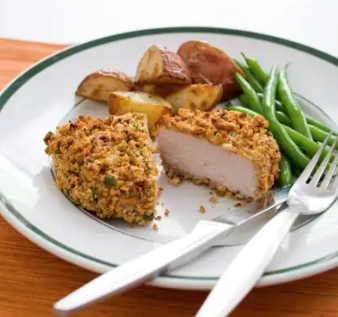 Crunchy baked pork chops